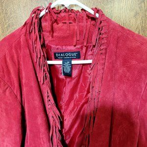 3x Womans Dialogue Red Suede Jacket